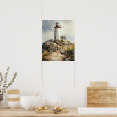 Lighthouse Coastal Art Print Poster (Küche)