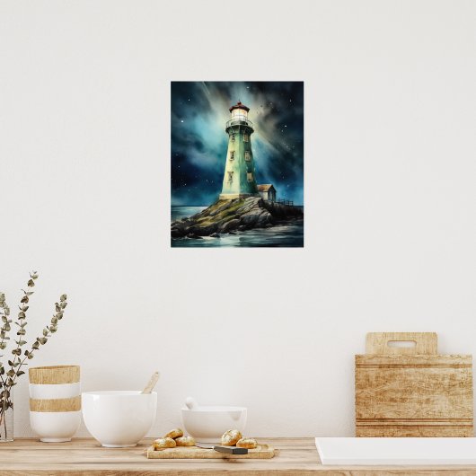 Lighthouse Coastal Art Print Poster (Küche)