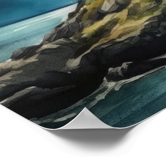 Lighthouse Coastal Art Print Poster (Ecke)