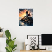 Lighthouse Coastal Art Print Poster (Heimbüro)