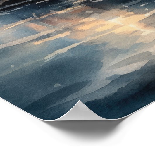 Lighthouse Coastal Art Print Poster (Ecke)