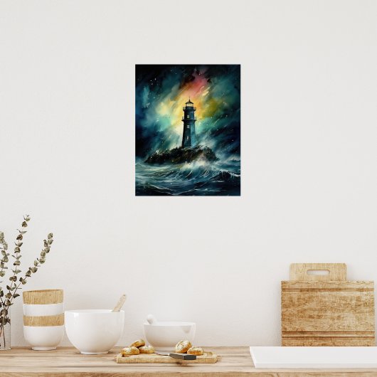 Lighthouse Coastal Art Print Poster (Küche)