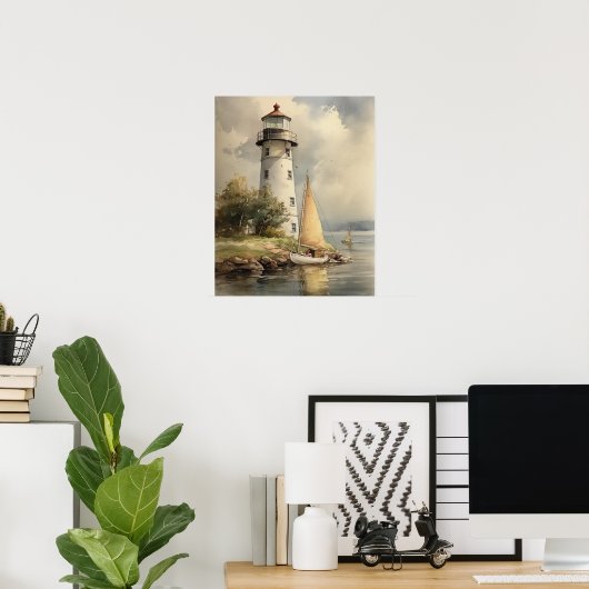 Lighthouse Coastal Art Print Poster (Heimbüro)