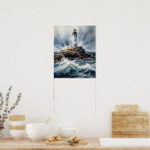 Lighthouse Coastal Art Print Poster (Küche)