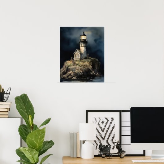 Lighthouse Coastal Art Print Poster (Heimbüro)