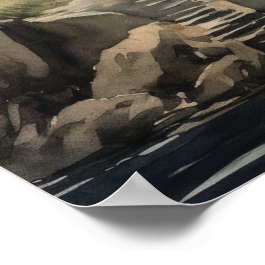 Lighthouse Coastal Art Print Poster (Ecke)