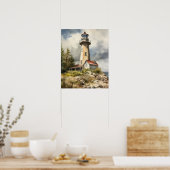 Lighthouse Coastal Art Print Poster (Küche)