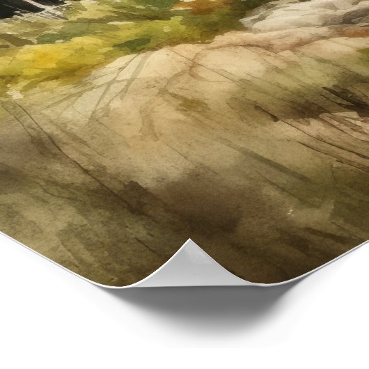 Lighthouse Coastal Art Print Poster (Ecke)