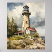 Lighthouse Coastal Art Print Poster (Vorne)