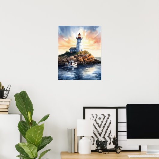 Lighthouse Coastal Art Print Poster (Heimbüro)