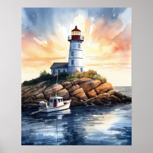 Lighthouse Coastal Art Print Poster (Vorne)