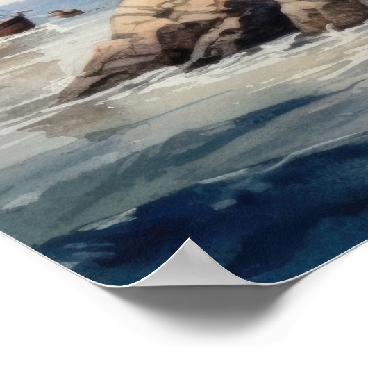 Lighthouse Coastal Art Print Poster (Ecke)