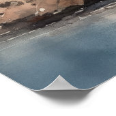 Lighthouse Coastal Art Print Poster (Ecke)