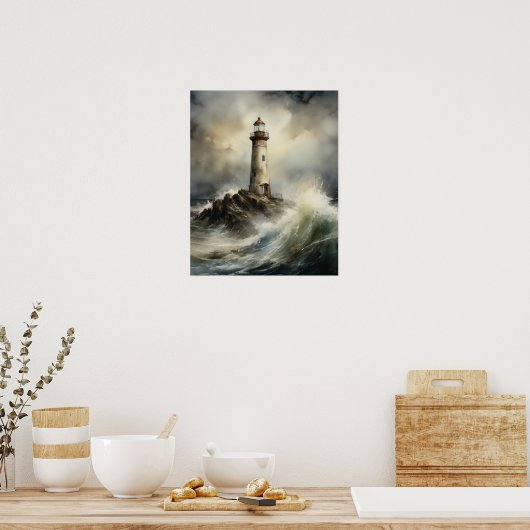 Lighthouse Coastal Art Print Poster (Küche)