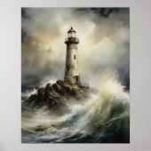 Lighthouse Coastal Art Print Poster (Vorne)