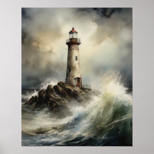 Lighthouse Coastal Art Print Poster (Vorne)