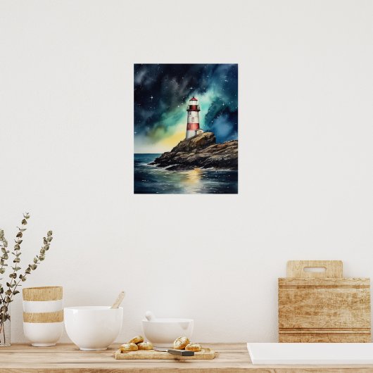Lighthouse Coastal Art Print Poster (Küche)