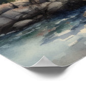 Lighthouse Coastal Art Print Poster (Ecke)