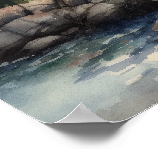 Lighthouse Coastal Art Print Poster (Ecke)