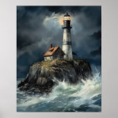 Lighthouse Coastal Art Print Poster (Vorne)