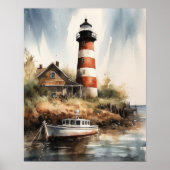 Lighthouse Coastal Art Print Poster (Vorne)
