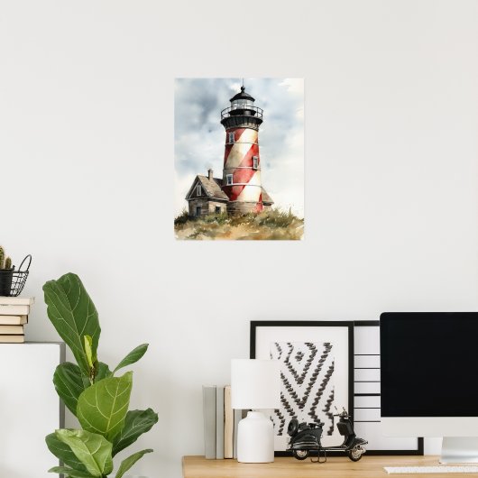 Lighthouse Coastal Art Print Poster (Heimbüro)