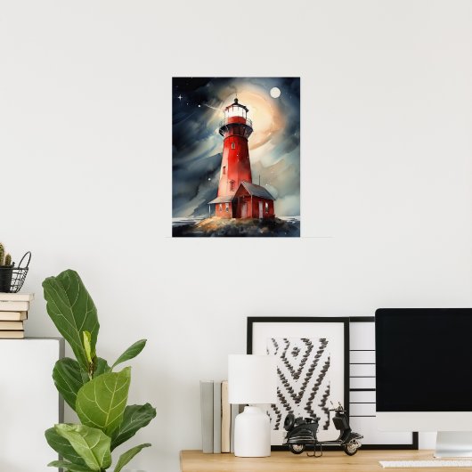 Lighthouse Coastal Art Print Poster (Heimbüro)