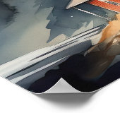 Lighthouse Coastal Art Print Poster (Ecke)