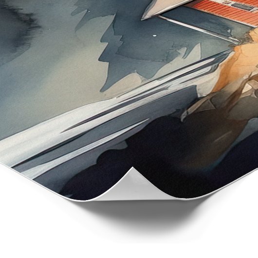 Lighthouse Coastal Art Print Poster (Ecke)