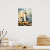 Lighthouse Coastal Art Print Poster (Küche)