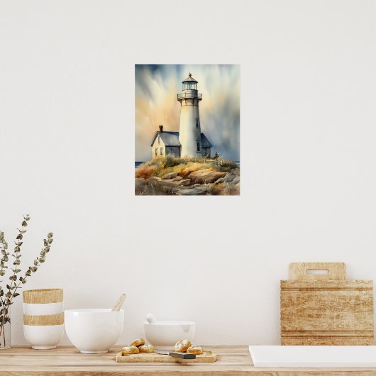 Lighthouse Coastal Art Print Poster (Küche)
