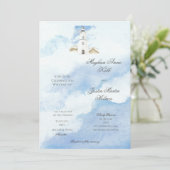 Lighthouse Coastal Thema Hochzeit Einladung (Stehend Vorderseite)