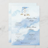 Lighthouse Coastal Thema Hochzeit Einladung (Vorne/Hinten)