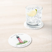 Lighthouse Destination Wedding Keepsake  Runder Pappuntersetzer (Vor Ort)