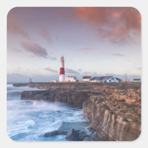 Lighthouse England Quadratischer Aufkleber