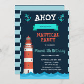 Lighthouse Geburtstagsfeier Einladung (Vorne/Hinten)