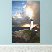 Lighthouse Gedicht Stretched Canvas Print Leinwanddruck (Insitu (Holzboden))
