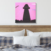 Lighthouse gegen einen rosa Himmel Leinwanddruck (Insitu (Schlafzimmer))