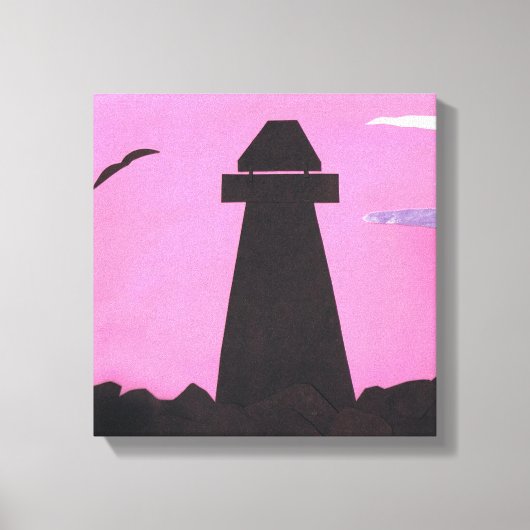 Lighthouse gegen einen rosa Himmel Leinwanddruck (Vorderseite)