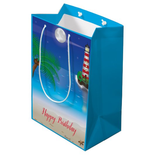 Lighthouse Geschenktasche Mittlere Geschenktüte (Rückseite Schrägansicht)
