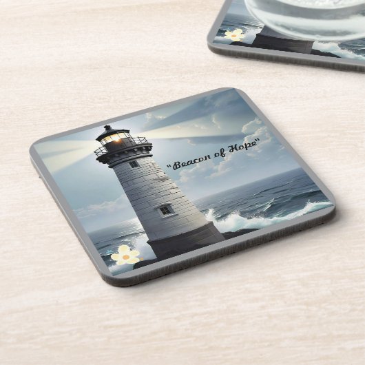 "Lighthouse Haven" Getränkeuntersetzer (Linke Seite)