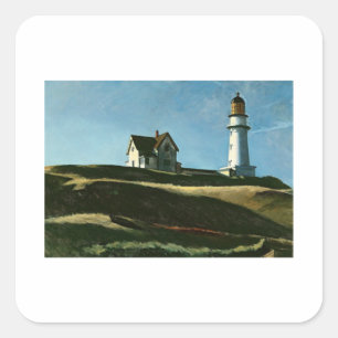 Lighthouse Hill - Edward Hopper Quadratischer Aufkleber