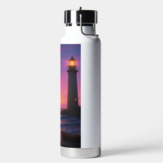 Lighthouse in Colorful Sunset - Trinkflasche (Links)