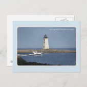 Lighthouse Jennings Beach Fairfield Connecticut Postkarte (Vorne/Hinten)