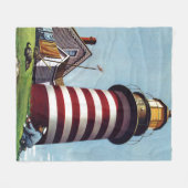 Lighthouse Keeper von Stevan Dohanos Fleecedecke (Vorderseite (Horizontal))