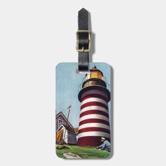 Lighthouse Keeper von Stevan Dohanos Gepäckanhänger (Vorderseite vertikal)