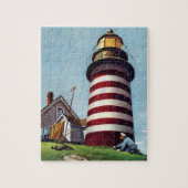 Lighthouse Keeper von Stevan Dohanos Puzzle (Vertikal)