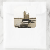 Lighthouse Lake Erie Quadratischer Aufkleber (Tasche)