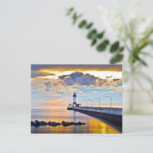 Lighthouse Lake Superior Postkarte (Stehend Vorderseite)