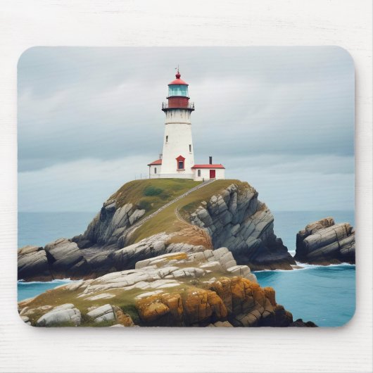 Lighthouse Landschaft Küste Meer Ruhe Landschaft Mousepad (Vorne)